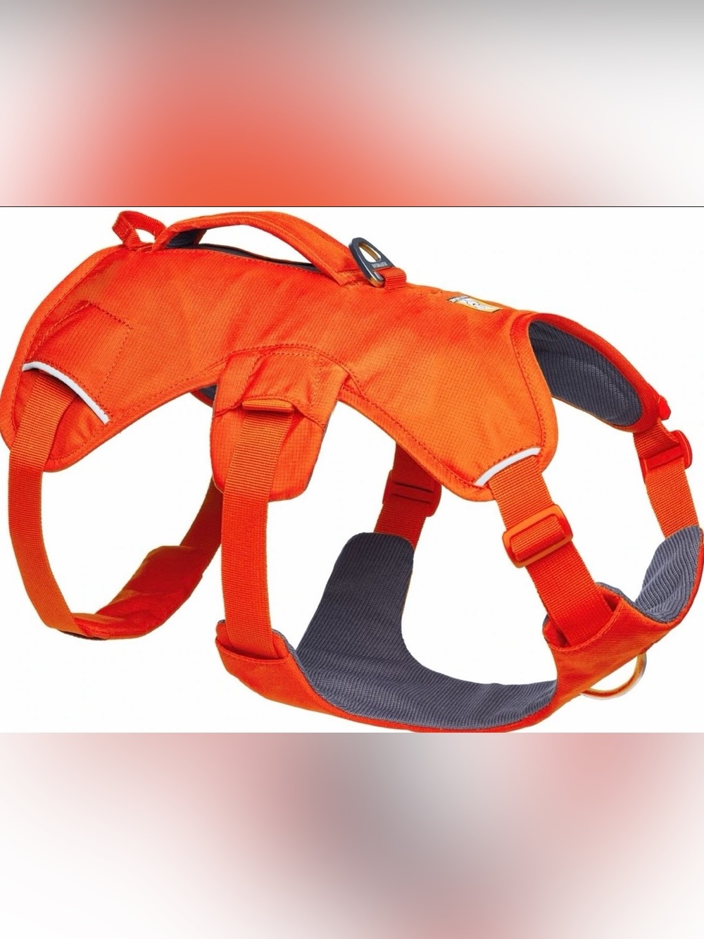 Used once- RuffWear High-Blaze Orange Web Master Dog Harness- L/XL
